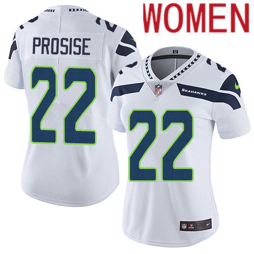 Women Seattle Seahawks 22 C. J. Prosise Nike White Vapor Limited NFL Jersey